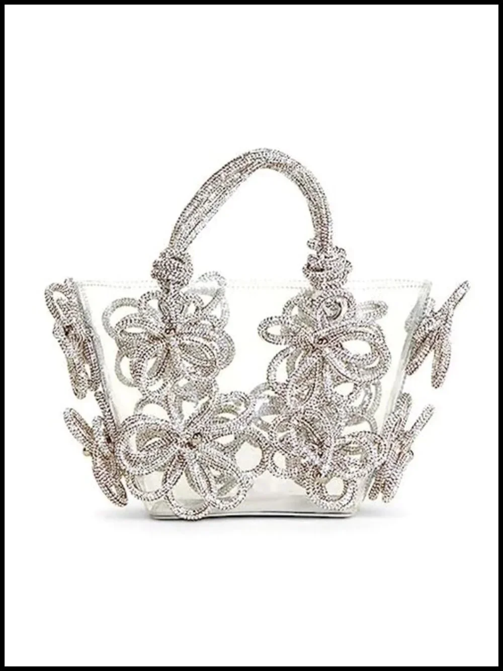Clear Rhinestone Evening Clutch Handbag for Women Wedding Party Prom